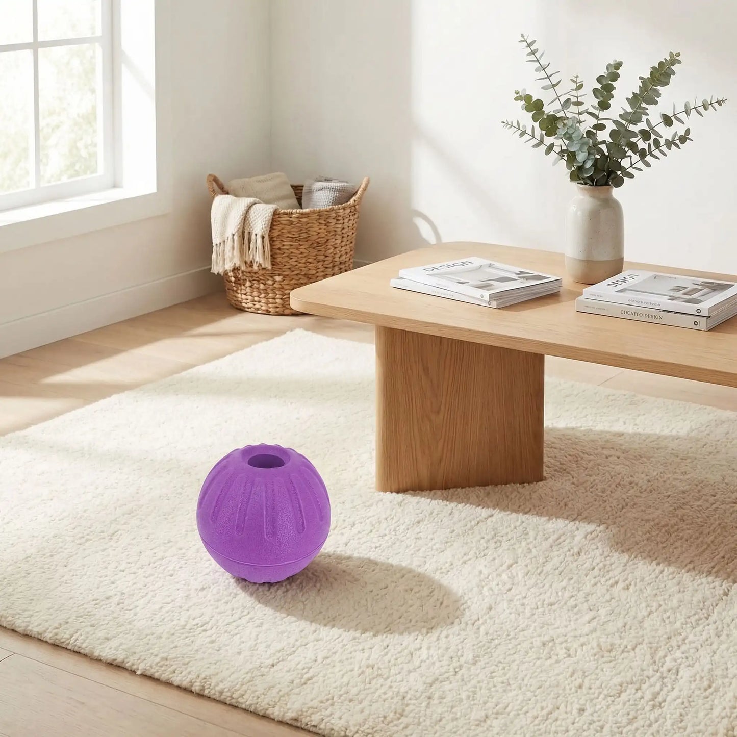 Balle chien caoutchouc violet