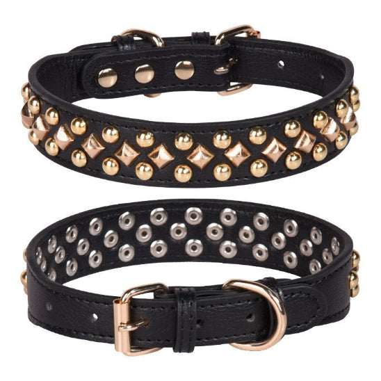 Collier cuir Chien noir