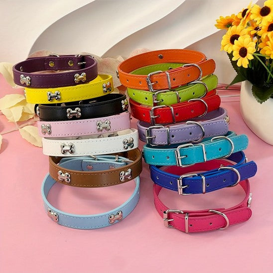 Collier cuir Chien élégant