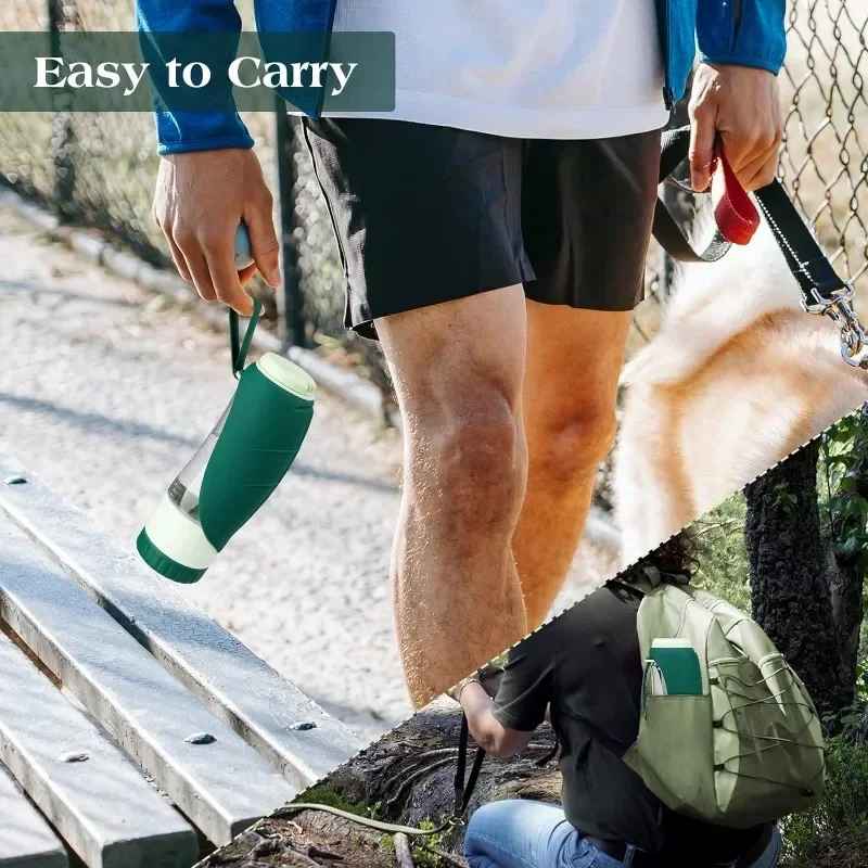 Gourde avec Gamelle pour Chien : gourde anti-fuite pour promenade avec chien - Excursion Chien