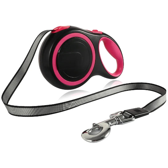 Laisse chien extensible 8 mètres rose
