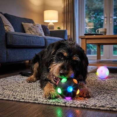 Balle pour Chien Lumineuse LED | TPR Résistant - Excursion Chien