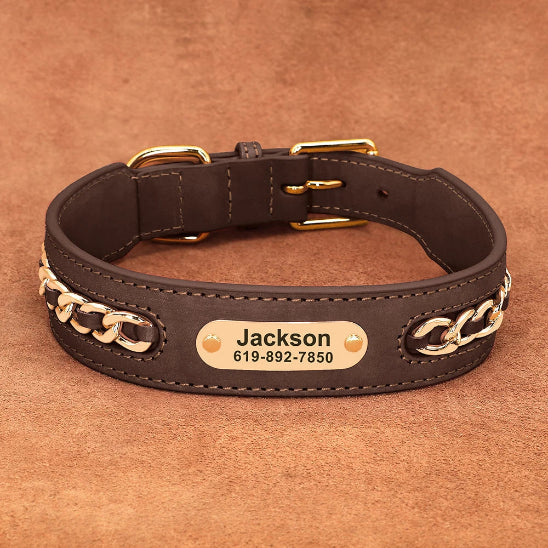 collier-chien-cuir-marron-avec-tresse-dore