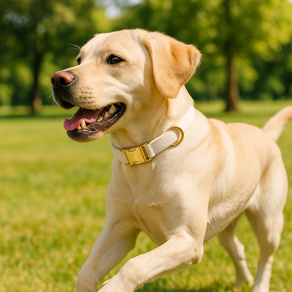 collier pour chien personnalisé en velours doux au touchée et confortable au cou de votre chien
