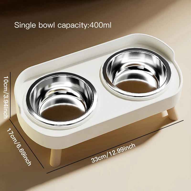 Gamelle Double Surélevée pour Chien : Double Bol en Acier Inoxydable - Excursion Chien