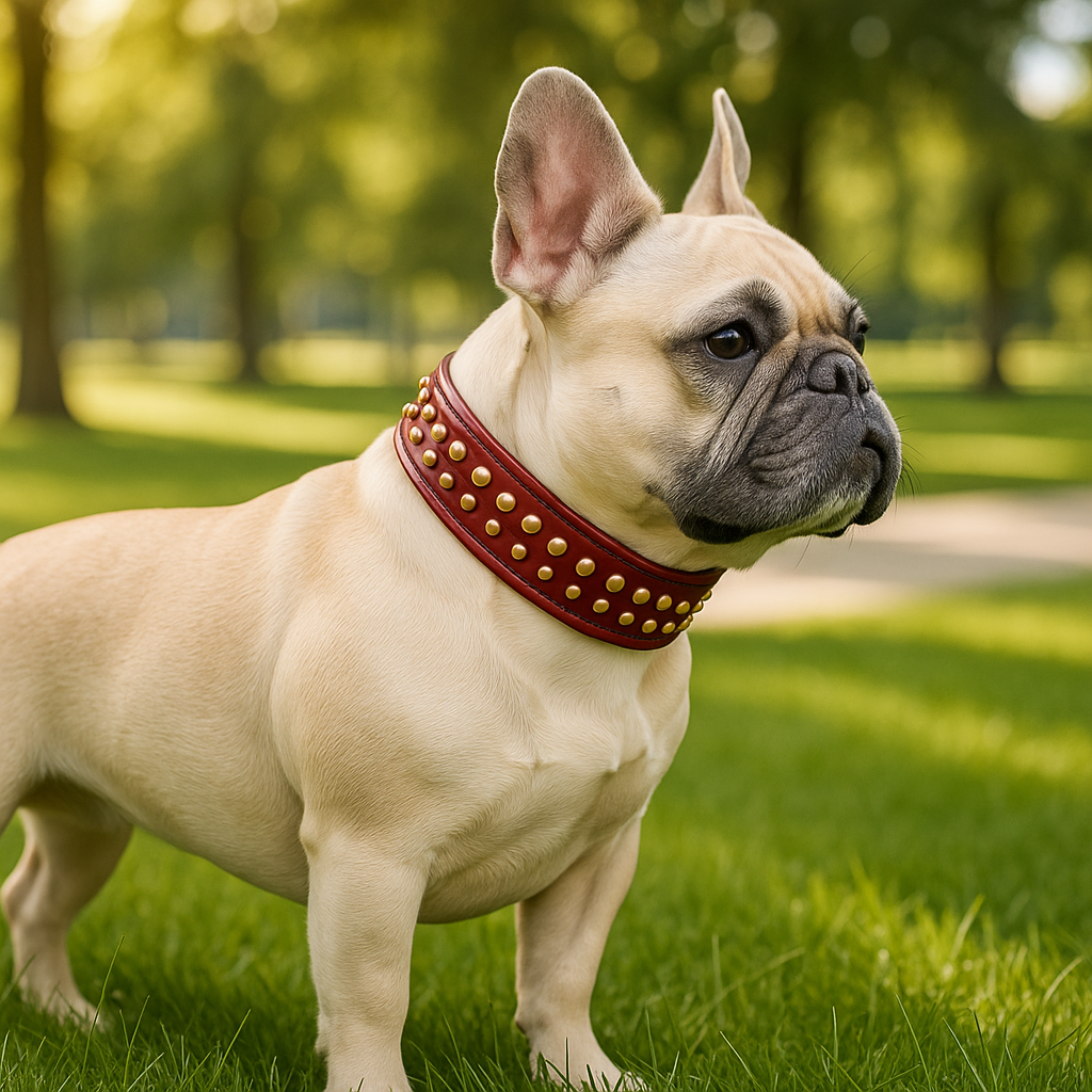 Collier cuir Chien marron