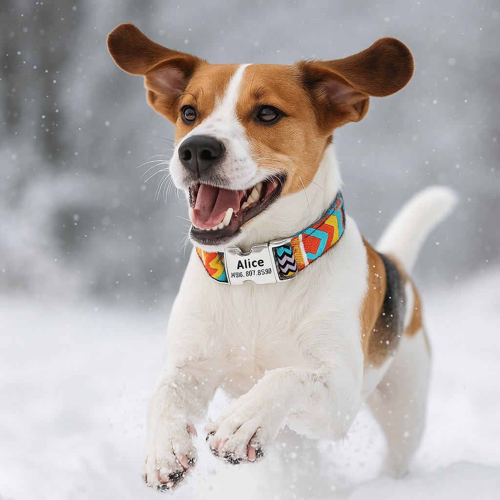 Collier Chien personnalisé orange
