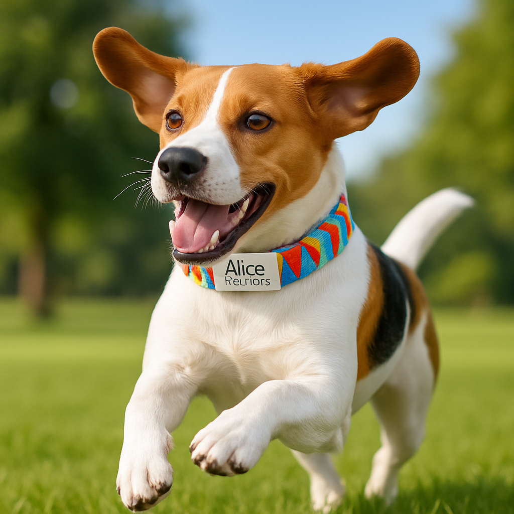 Collier Chien personnalisé orange