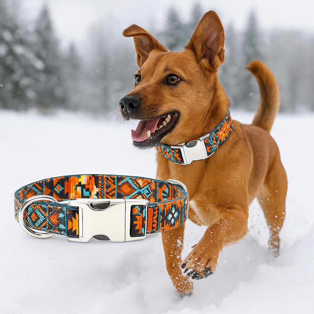 Collier pour chien gravé avec boucle en métal