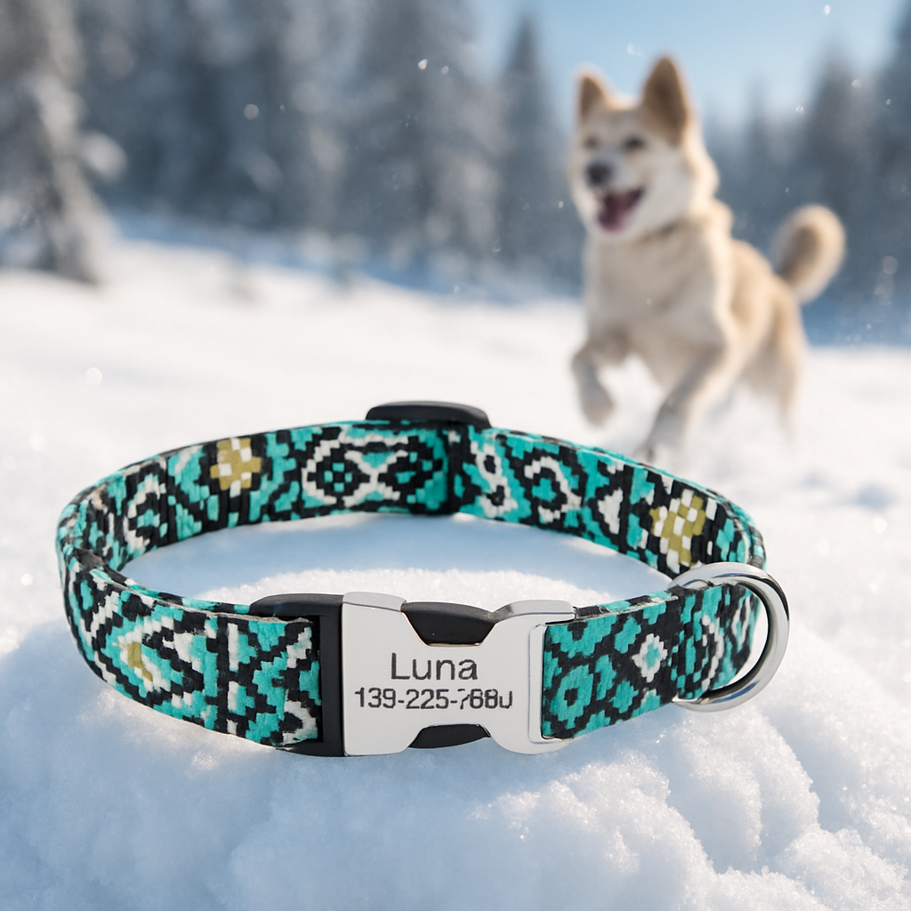 Collier Chien personnalisé pomme pressée