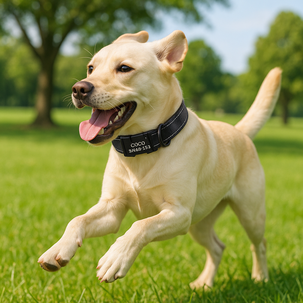 Collier pour Chien gravé noir