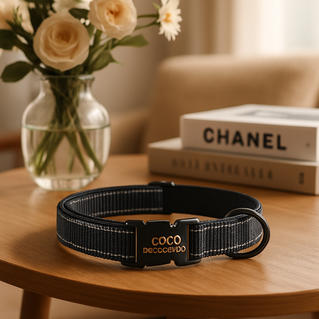 Collier pour Chien gravé noir