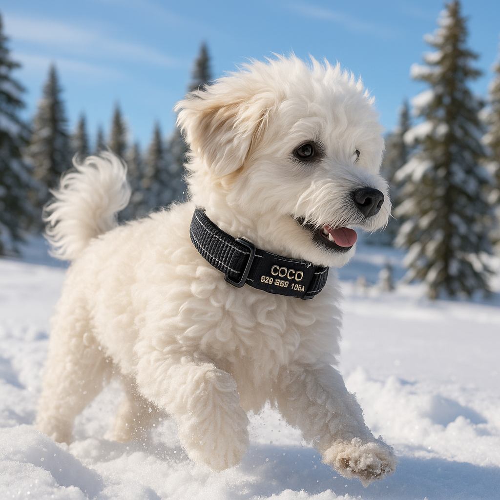 Collier pour Chien gravé noir