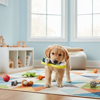 jouet chiot dent | Basket Apaisant - Excursion Chien