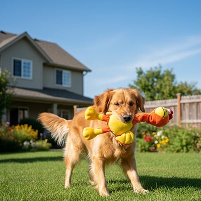 jouet peluche poulet pour chien | Résistant Sonore - Excursion Chien