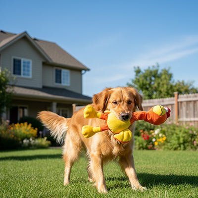 jouet peluche poulet pour chien | Résistant Sonore - Excursion Chien
