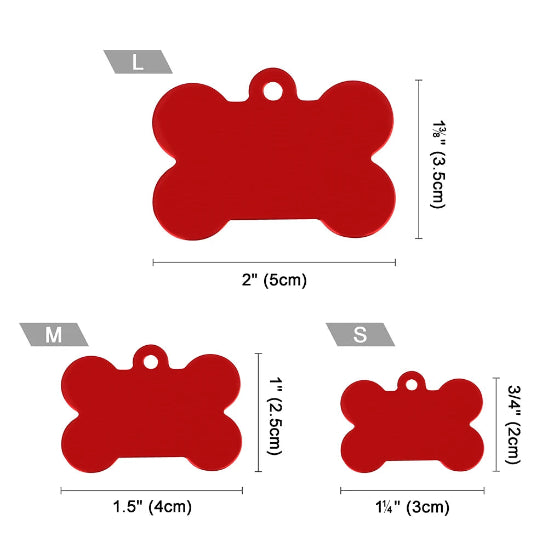medaille gravée pour chien avec les dimensions