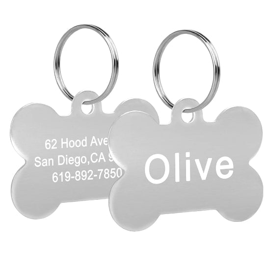 medaille gravée pour chien argenté
