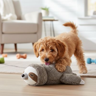 Peluche anti stress chien | Battements Apaisants - Excursion Chien