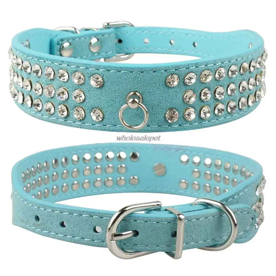 Collier cuir chien cristal