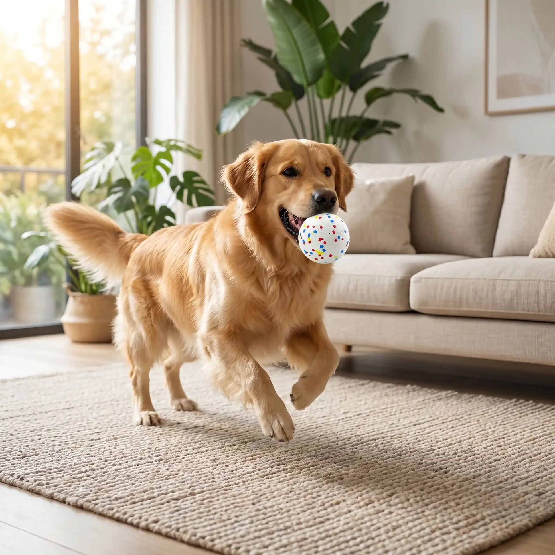 Balle en caoutchouc pour chien qui renforce votre complicité
