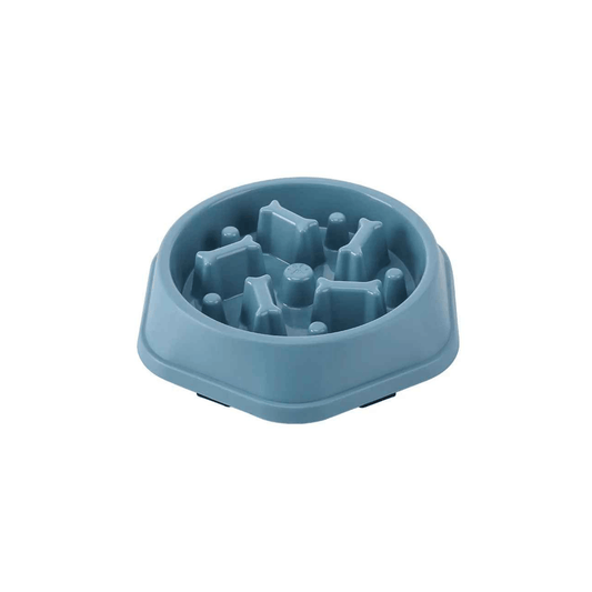 Gamelle anti-glouton bleu pour chien avec labyrinthe intérieur