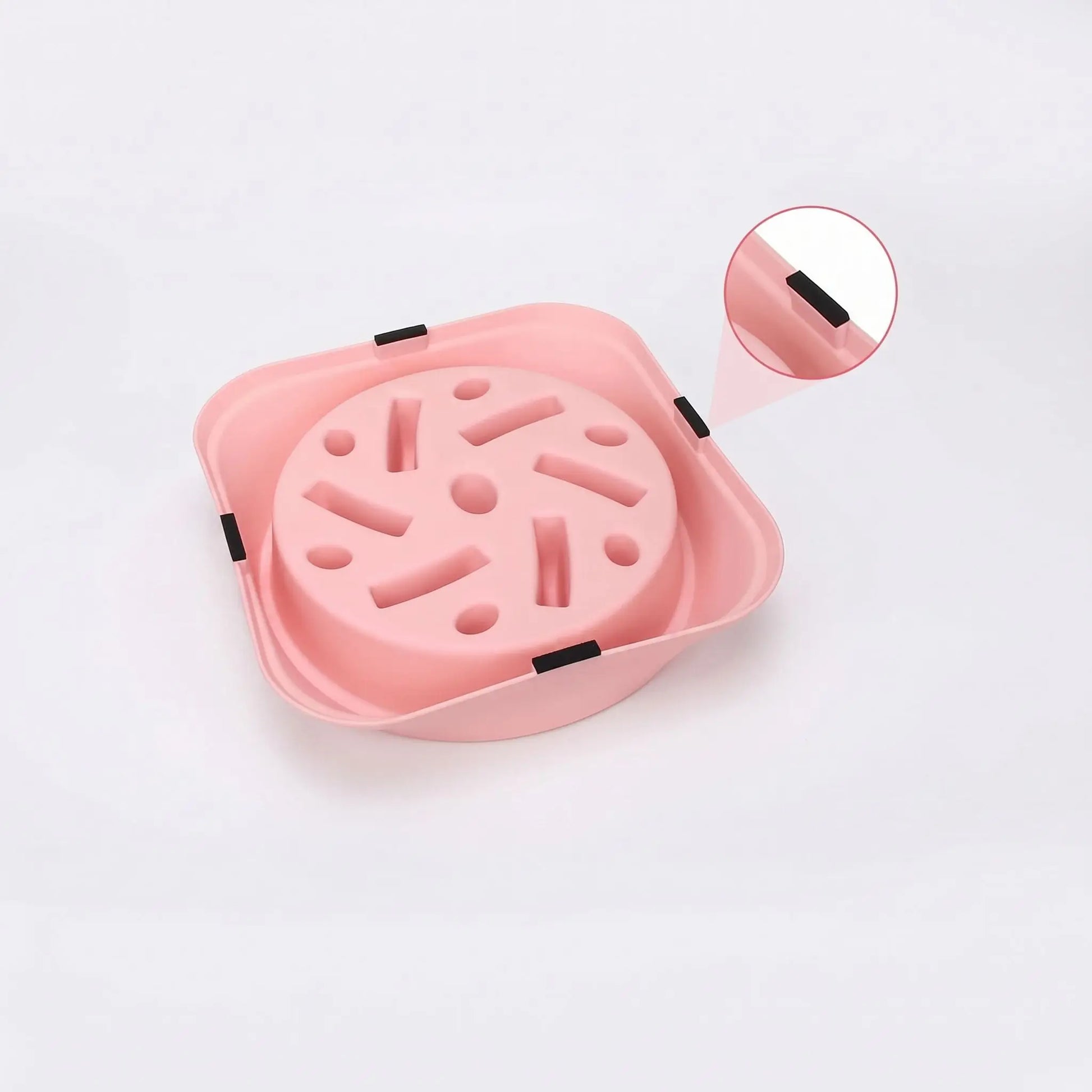 Gamelle anti-glouton pour chien rose avec base antidérapante