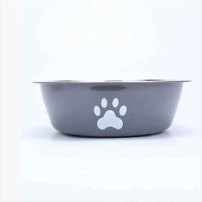 Gamelle chien inox antidérapante en acier inoxydable gris