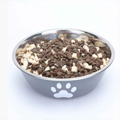 Gamelle en acier inoxydable pour eau et croquettes.