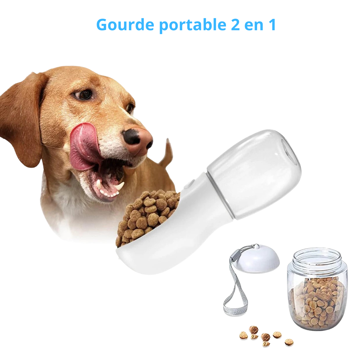 Gourde pour chien portable 2 en 1