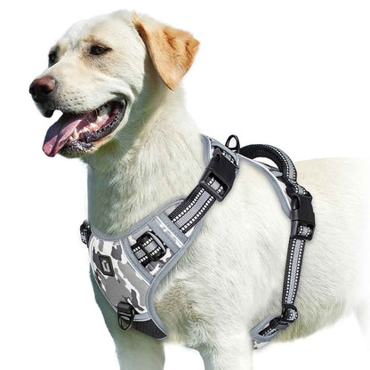 Harnais anti traction pour chien gris