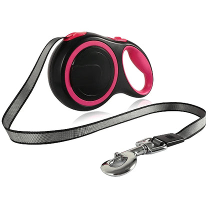 Laisse chien extensible 8 mètres rose
