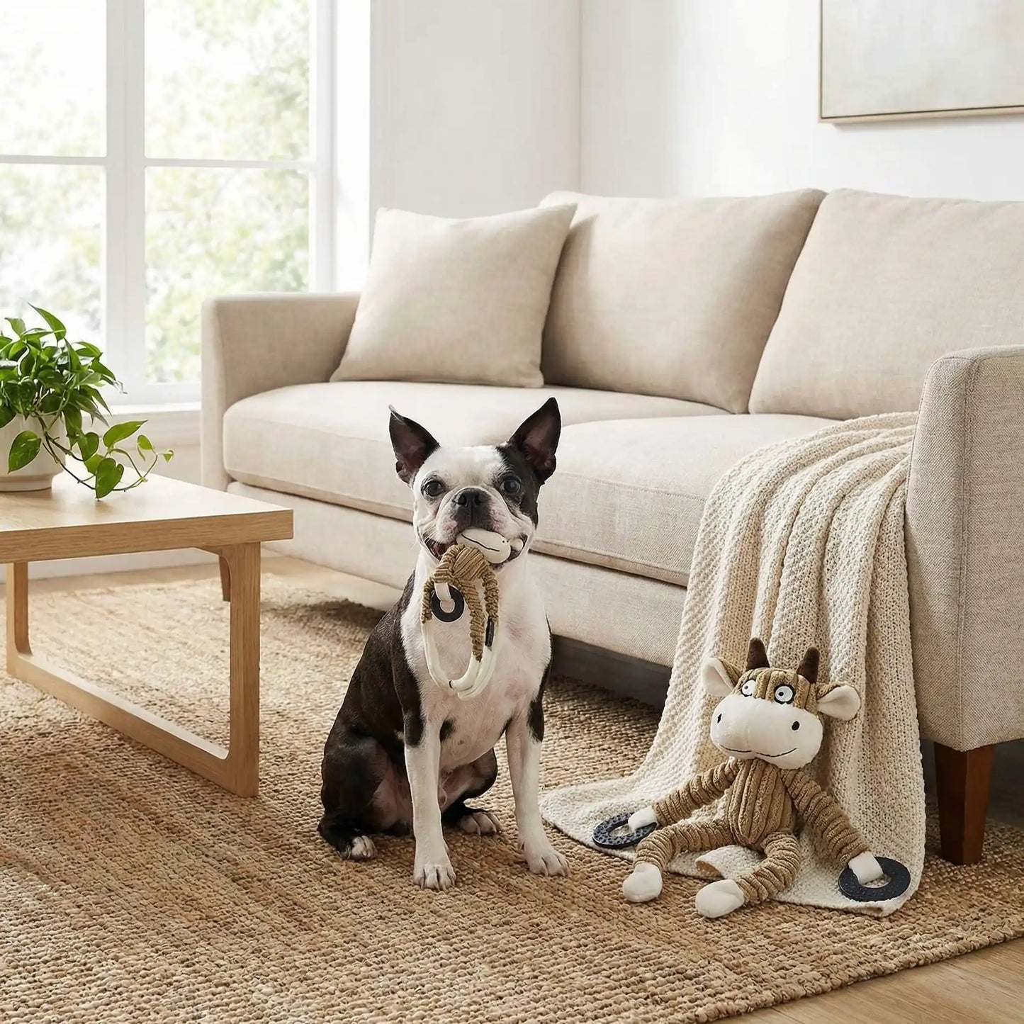 Peluche pour chien anti stress en forme singe