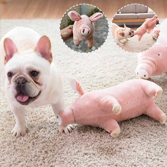 Peluche Chien en cochon rose