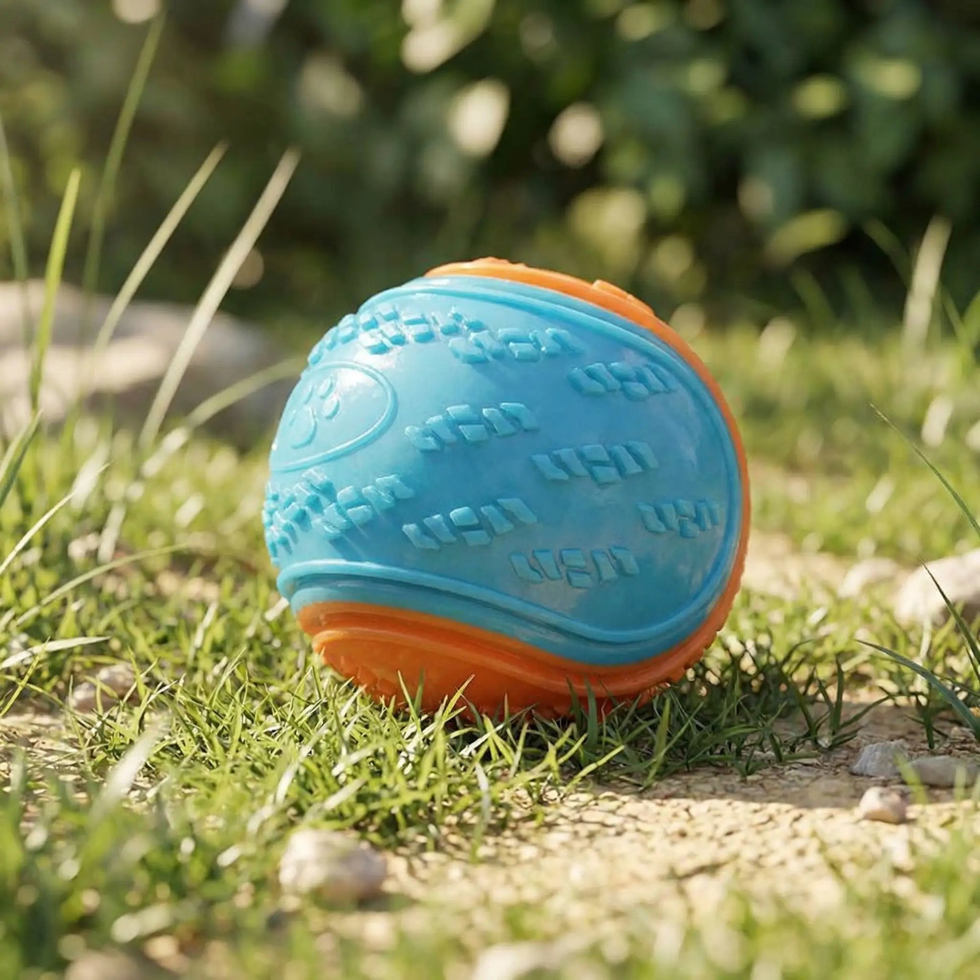 balle en caoutchouc pour chien bleu