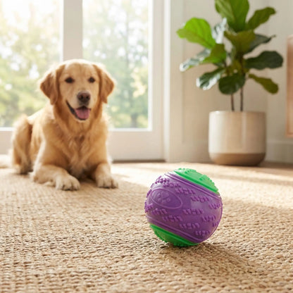 balle en caoutchouc pour chien violet