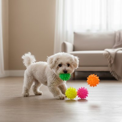 Balle pour Chien qui Nettoie naturellement les dents du chien pendant la mastication