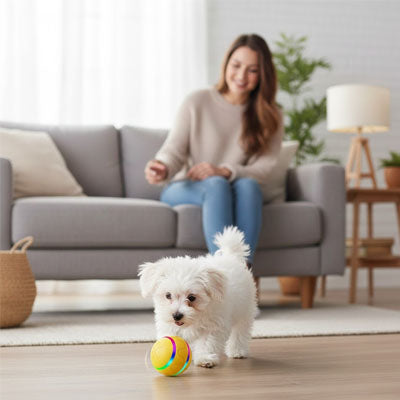 balle pour petit chien avec rebondissement contrôlé