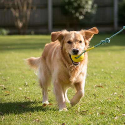 balle chien caoutchouc | Ultra - résistante avec corde - Excursion Chien