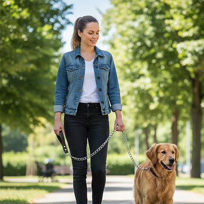 chien laisse avec poignée en cuir qui épouse naturellement votre main