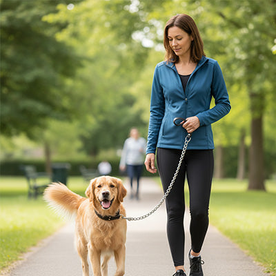 chien laisse qui reste fermement dans votre main