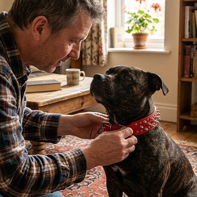 Collier Chien avec système de fermeture classique permettant un ajustement précis du tour de cou