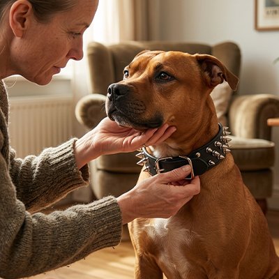 Collier Chien qui convient aux races moyennes et grandes avec morphologie puissante