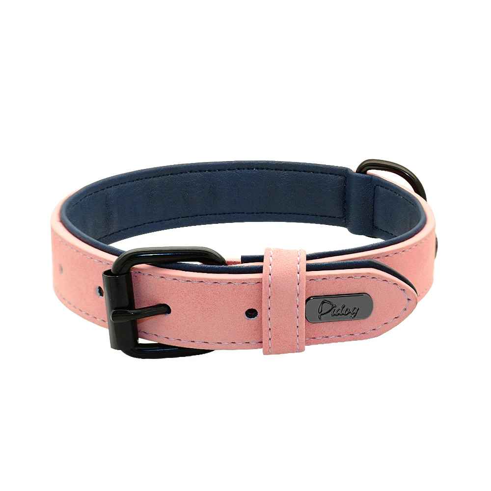 collier confortable pour chien rose