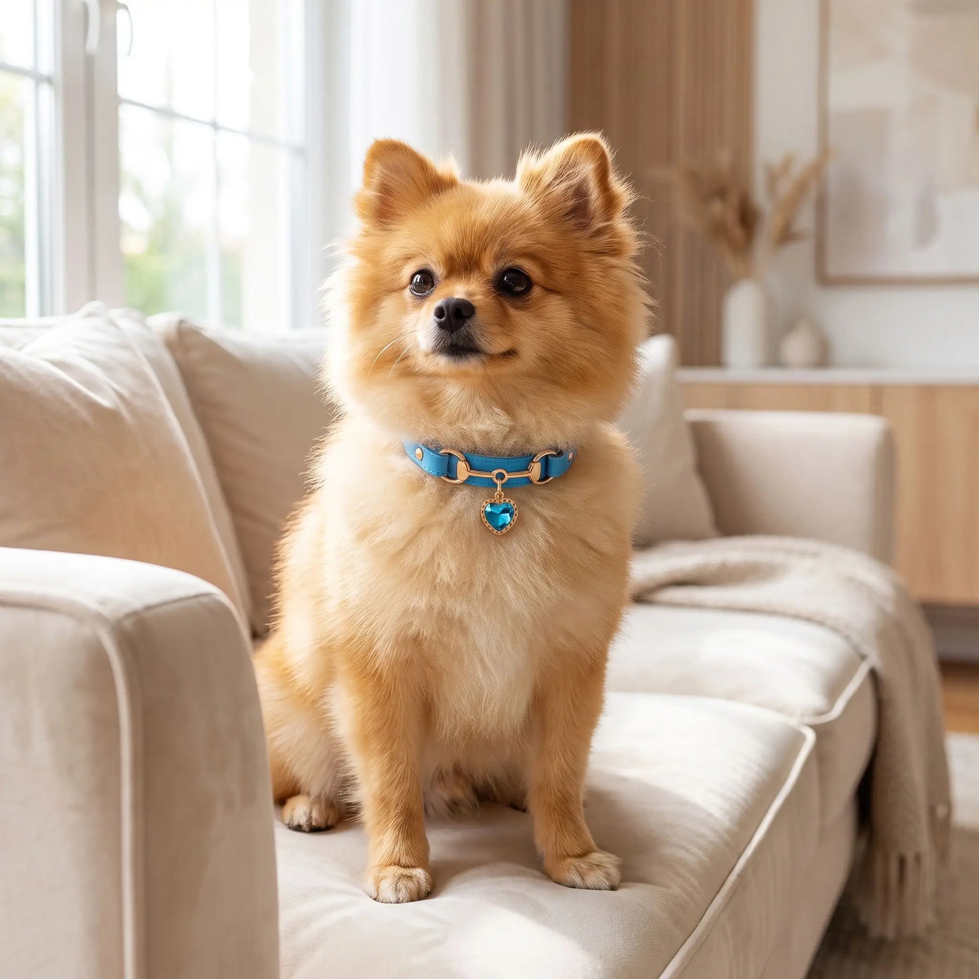 Collier en Cuir Pour Chien Bleu | Anti-irritation - Excursion Chien