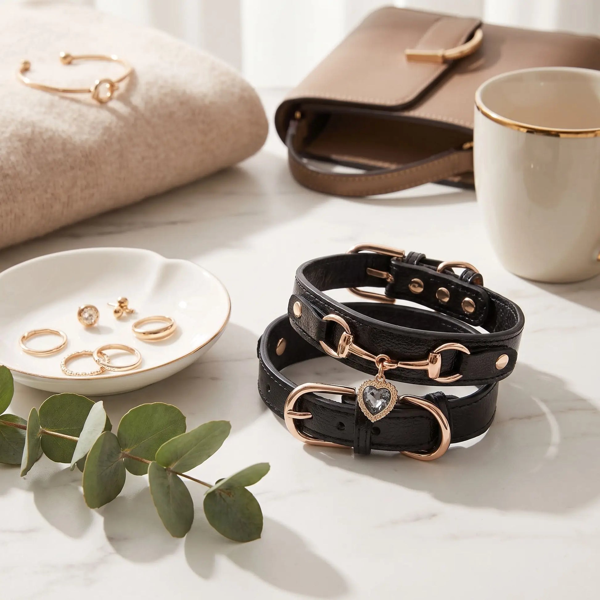 Collier en Cuir Pour Chien Noir | Élégance Premium - Excursion Chien