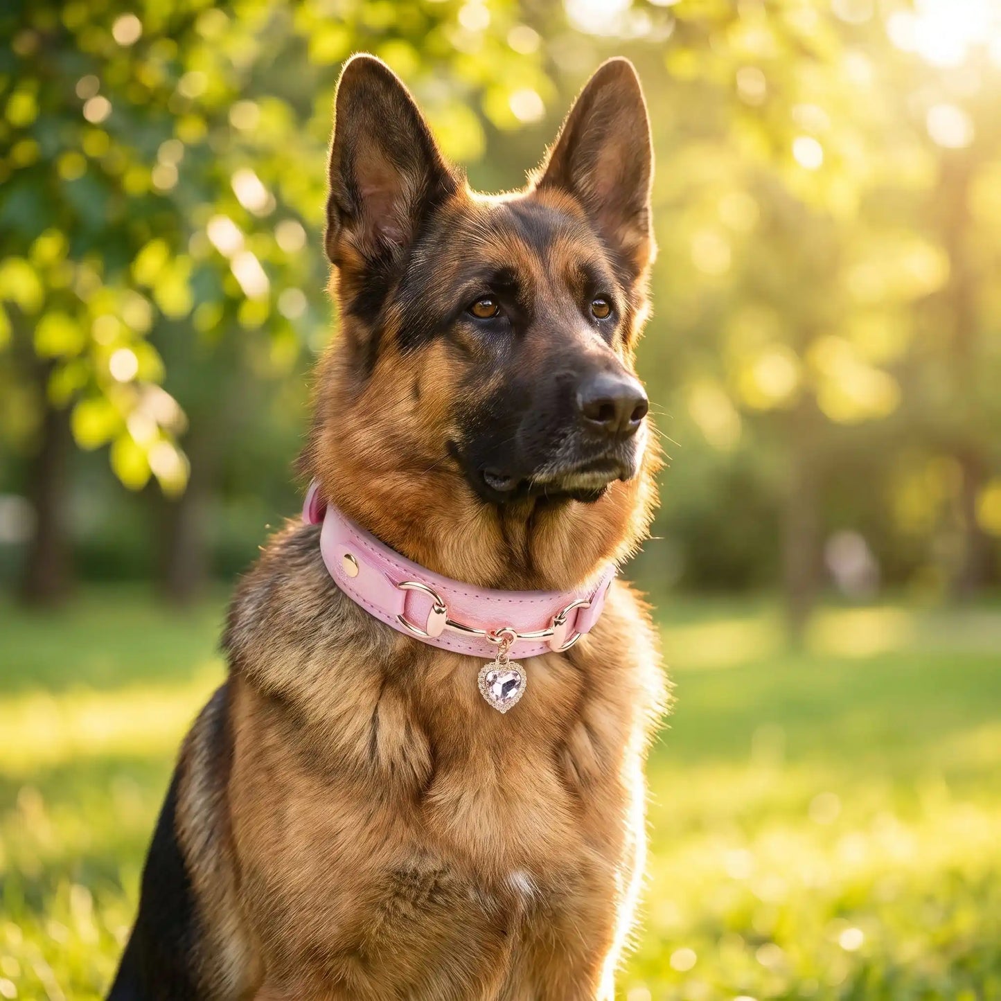 collier en cuir Pour Chien Rose | Strass Confort - Excursion Chien