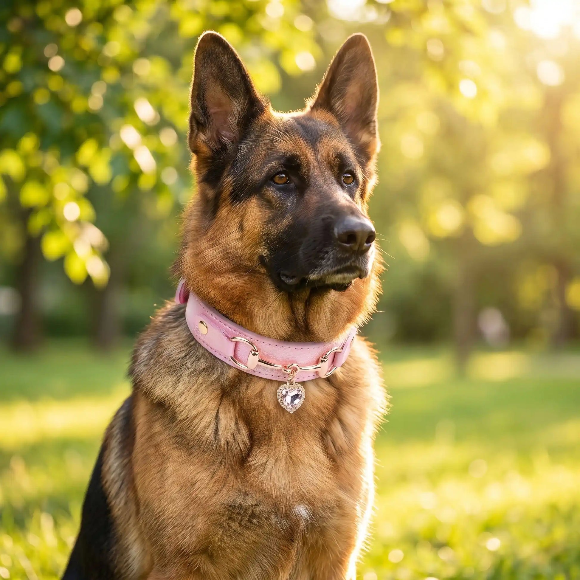 collier en cuir Pour Chien Rose | Strass Confort - Excursion Chien