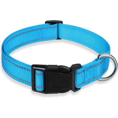 collier en nylon pour chien bleu