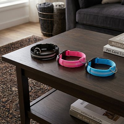 Collier lumineux Chien avec système d'éclairage intégré qui assure une visibilité optimale lors des promenades nocturnes
